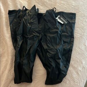 Pretty little thing leather pants with cuts on side and wide leg
